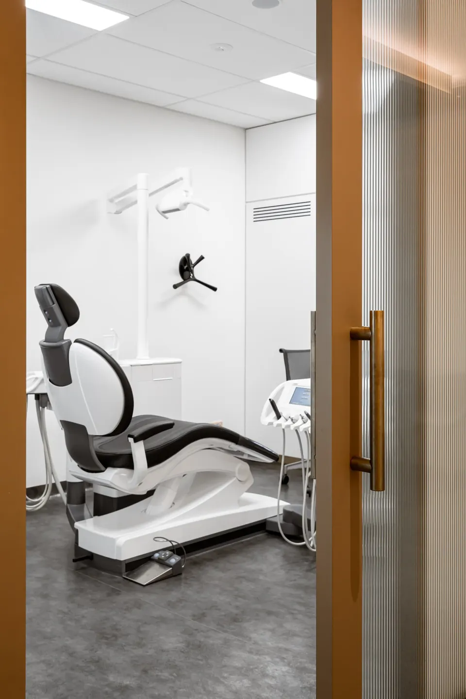 Calm treatment room doorway at Newstead Dental Co