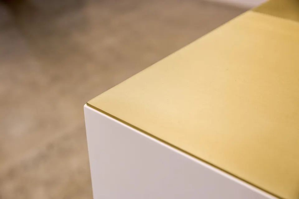 Reception counter detail at Newstead Dental Co
